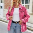 thumbnail image 5 of BYHONG Women's Vintage Denim Jacket Lightweight Washed Blue Jean Coat Womens Jackets Trendy Pink L, 5 of 8