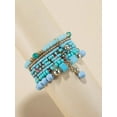 thumbnail image 3 of Hotian 8pcs Multilayer Boho Beaded Bracelet Jewelry Set for Women and Men, Turquoise, 3 of 3