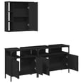 thumbnail image 3 of vidaXL 3 Piece Bathroom Cabinet Set Black Engineered Wood, 3 of 5