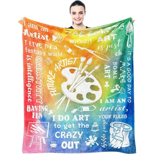 LHSHID Gifts for Artists Artist Gifts Blanket Art Teacher Gifts Gifts for Artists Women Art Gifts for Girls Gifts for Painters Drawing Gift Birthday Gift for Art Lovers Teen Kids 60x80in