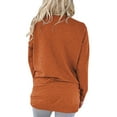 thumbnail image 3 of Diufon Fall Tops for Women Round Neck Long Sleeve Blouses Casual Solid Color Tunics with Pockets, 3 of 5