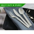 thumbnail image 3 of 150 Count 7" Heavy-duty Compostable Utensils,50 Forks 50 Spoons 50 Knives Cutlery Set,BPI Certified Large Disposable Flatware Set, 3 of 4