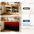 thumbnail image 4 of Red Black Ombre Cabinet Curtains for Kitchen 28"W x 51"L, Abstract Modern Lines Gradient Under Sink Skirt Magic Tape Short Curtain Decorative Privacy Panel for Pantry Cabinet Opening, 4 of 9
