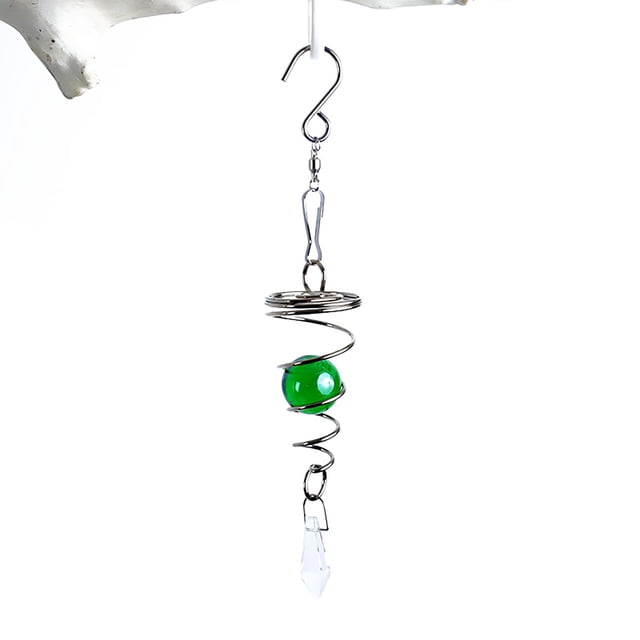 PEONAVET Pendant Watch Glass Jewelry Stainless Steel Rotating Wind Chime Crystal Pendant