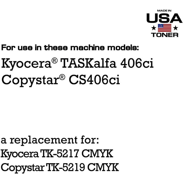 LCL 4-Pack Toner Cartridge Replacement For Kyocera TASKalfa 406ci & Copystar CS 406ci Printers