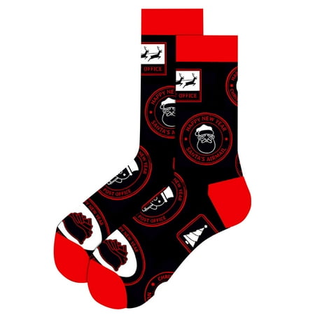 

OVTICZA Men s Compression Christmas Winter Socks Soft Warm Causal Ankel High Socks One Size Black