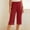 Red, variant on Jesvior Women'S High Waisted Wide Leg Cropped Pants Casual Straight Leg Lounge Trousers Knit Elastic Waist Soft Pajama Style Pants for Summer