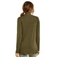 thumbnail image 5 of DailyWear Women's Open-Front Soft Draped Long Sleeve Cardigan Sweater Longline Tunic Olive, 3XLarge, 5 of 5