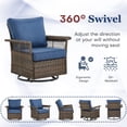 thumbnail image 2 of PARKWELL Outdoor Swivel Gliders Set of 2,Patio 360-Degree Swivel Rocker Lounge Chair with Cushion,Wicker Bistro Furniture Set,Navy, 2 of 8