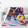 thumbnail image 1 of Balery Space Colorful Donut Manta de Felpa Suave y Acogedora – Cobija de Franela Aterciopelada para Cama, Lavable y Cálida para Sofá, Mascotas, Transpirable-50"x40", 1 of 7