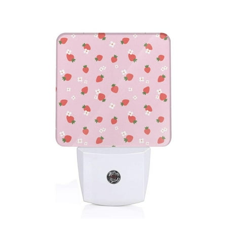 

Sigee Strawberry Floral for Night Lights Plug into Wall Dusk to Dawn Sensor Warm White Led Night Light 0.5W for Kid Hallway