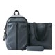 thumbnail image 1 of Conjunto de mochila Bolsa Sólida Mochila Conjunto Oxford Estudiante Mochila Con Bolso Y Bolígrafo Gris 3 Piezas, 1 of 7