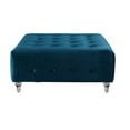 thumbnail image 2 of Chic Home Derek Velvet Modern Contemporary Button Tufted Clear Acrylic Legs Ottoman, Blue, 2 of 2