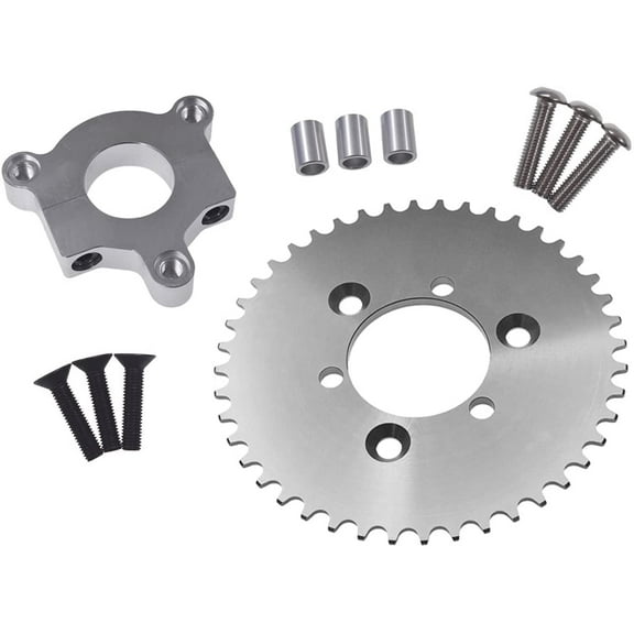 CNC Silver 44T Sprocket With 1.5" Adapter For 60cc 66cc 80cc Motorized Bicycle New