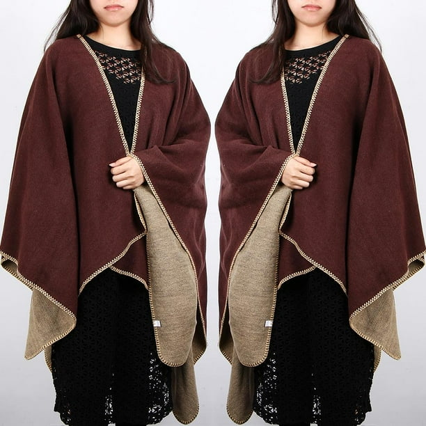 Suéter de lana robó aire acondicionado chal señoras coche refrigeración medidas a prueba de viento marrón Hugo Shawl Wrap for Women
