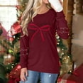thumbnail image 4 of Womens Long Sleeve Merry Christmas T-Shirts Casual Merry and Graphic Tee Christmas Tree Tops, 4 of 7