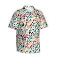 thumbnail image 2 of Daiia Colorful Spots Hawaiian Shirt for Men Gentle Cotton Regular Short Sleeve Casual-Large, 2 of 9