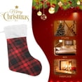 thumbnail image 4 of Elegant Tartan Christmas Stockings Christmas Presonalized Large Stocking Sock, Set of 1 Xmas Party Winter Decor Candy Bag Family Holiday Gift, 17.7 Inch, 4 of 7