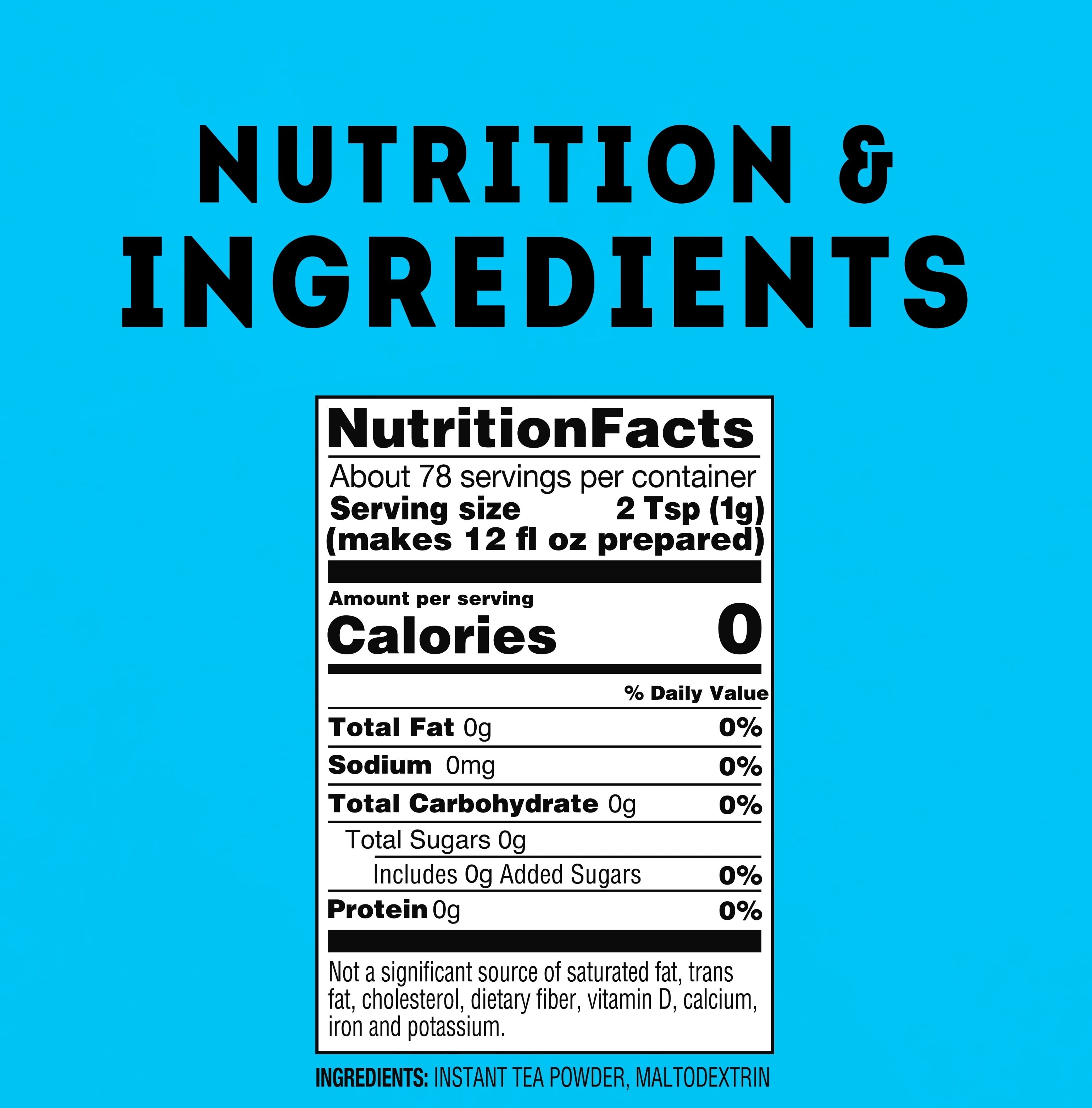 Lipton Unsweetened Iced Tea Mix, Instant Black Tea Powder, Zero Calories, Kosher, Makes 28 Quarts, 1 Canister