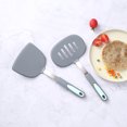 thumbnail image 3 of To encounter 2 Pieces Silicone Spatula set, BPA Free Turner Spatulas, Heat Resistant Silicone Cooking Flipper for Eggs, Fish, Pancakes, Light Grey, 3 of 6