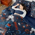 thumbnail image 4 of Castle Fairy Female Men Adults Sports Ice Hockey Twin Bedding Sets 7-Piece,Ball Gamer Bedding Comforter Set Microfiber,Blue Red Breathable Sheet Sets,Microfiber Bedroom Decor,Reversible, 4 of 8