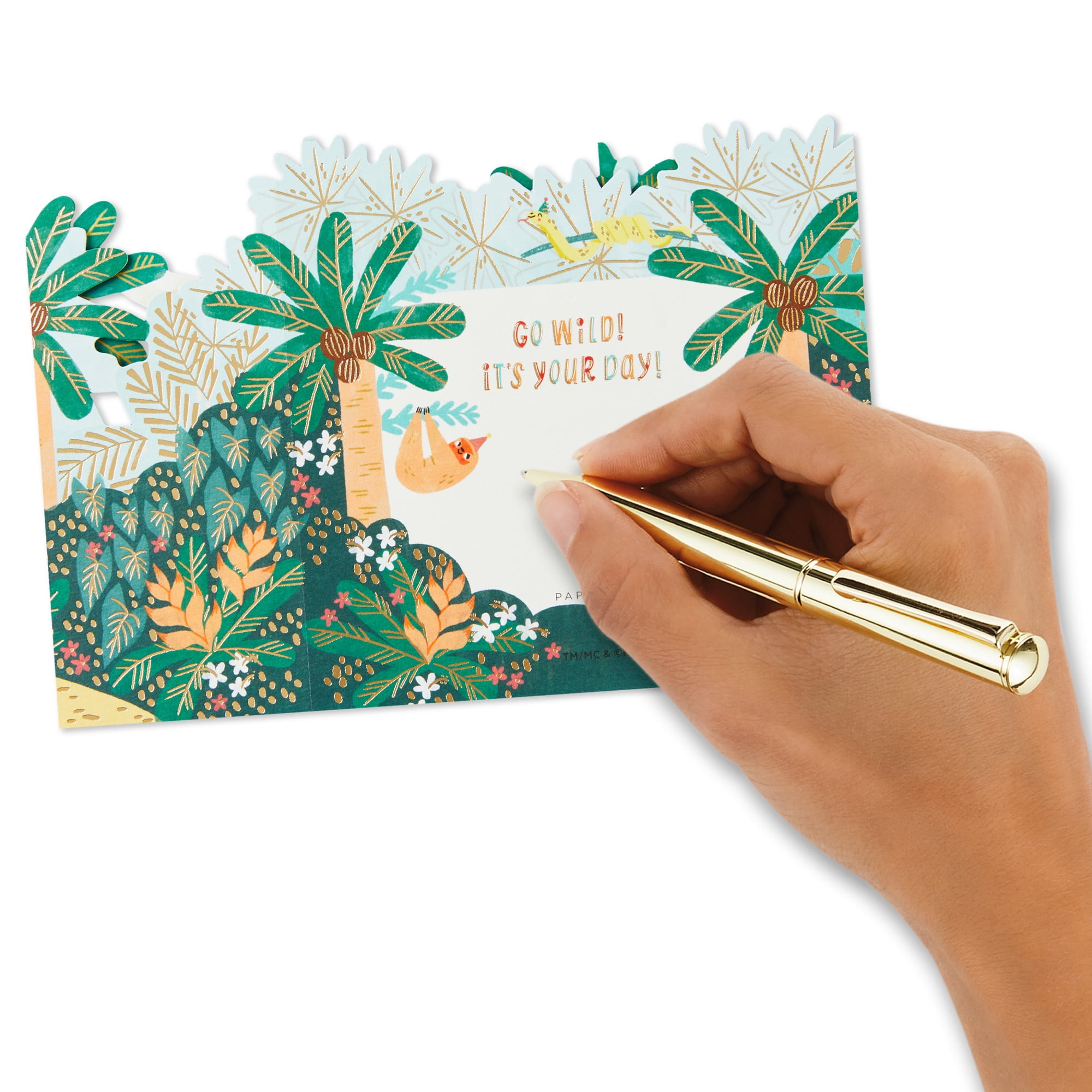 Hallmark Paper Wonder 3D Pop-Up Birthday Card for Kids (Go Wild Jungle Animals)