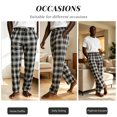 thumbnail image 4 of CHAOJISHE Mens Pajama Pants Lightweight Men's Woven Sleep Pant Pjs Bottoms Sleepwear Pajama Pants Plaid Sleep Lounge Pants with 2 Pockets SIZE:L, 4 of 6