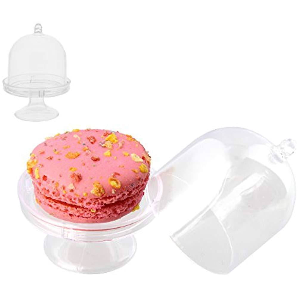 Mini Cake Stand Plate With Dome Cover, Single Cupcake Dessert Plates 12