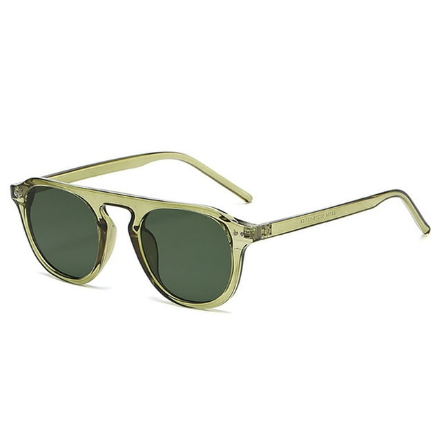 Lunettes de Soleil Rétro à Rivets Carrés pour Hommes Mode Vert Foncé UV400 Tendance pour Femmes Vert Foncé comme sur l'Image