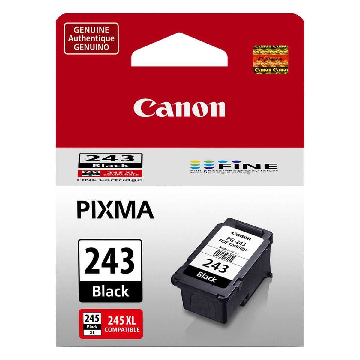 Canon Paquete de 3 cartuchos de tinta negra PG-243 para impresoras PIXMA  IP, MX, MG, TS y TR Series - 0.2 fl oz