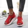 thumbnail image 6 of Anuirheih Womens Sandals Wedge Shoes, Comfortable Ankle Strap Open Toe Summer Sandals Casual Outdoor Mesh Breathable Wedges(Red), 6 of 8