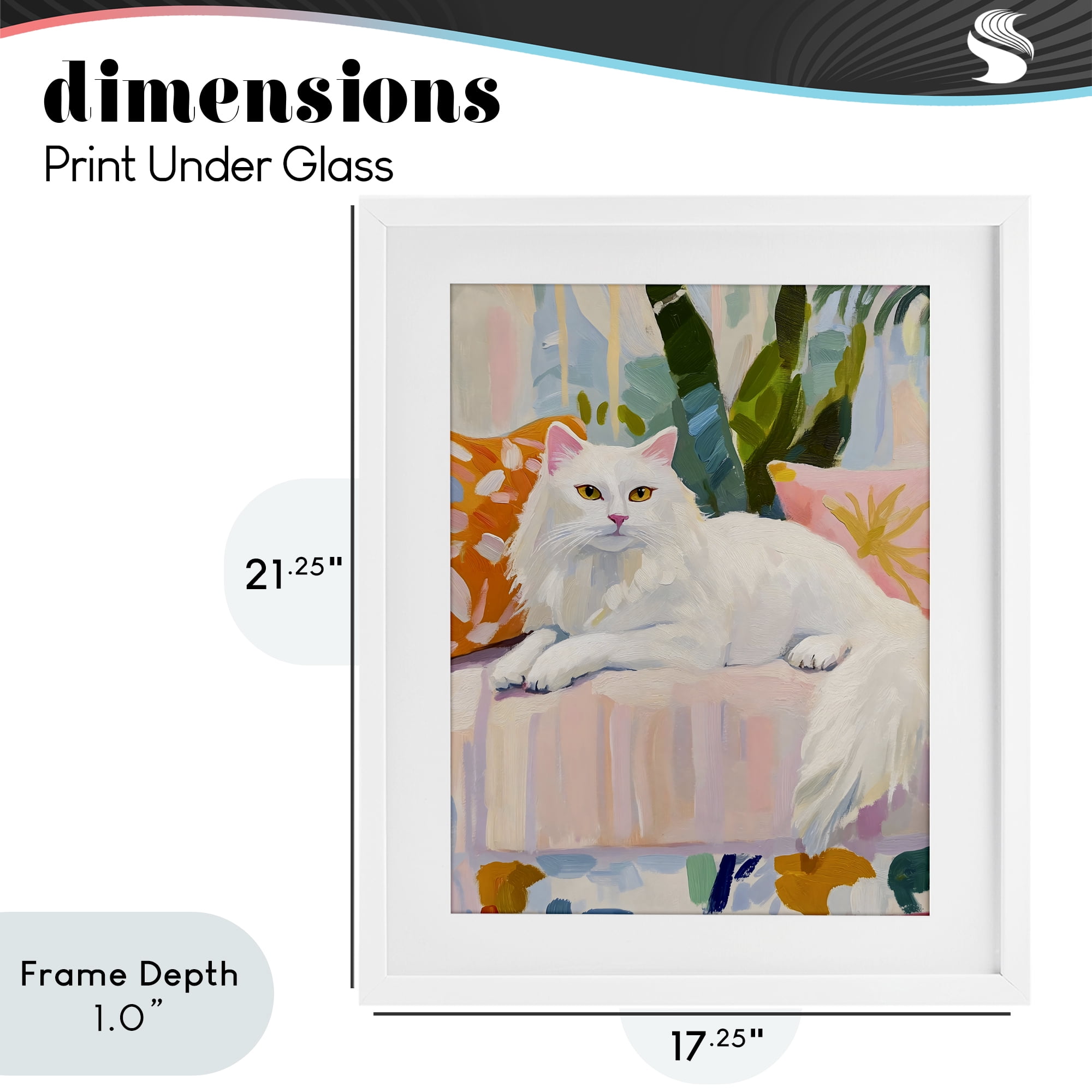 Stupell Industries Fancy Cat on Pastel Sofa White Framed Print Under Glass, design by The Prints Vibe