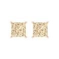 thumbnail image 3 of Clara Pucci 3Ct Natural Morganite Princess Cut VVS1 Screw Back Stud 18k Solid hypoallergenic Gold Designer Earrings For February, 3 of 7