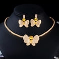 thumbnail image 7 of Lovely Yellow Baguette Butterfly CZ Stone Choker Jewelry Set for Brides Wedding, 7 of 7