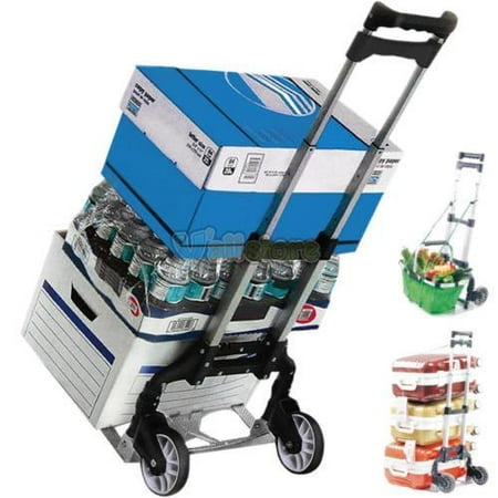 Folding Truck Dolly - Ktaxon Portable Aluminium Rolling Folding Luggage Dolly Push Truck Cart