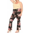 thumbnail image 4 of Women's Plus Size High Waisted Print Soft Stretch Palazzo Flare Pants, 4 of 5
