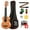 Mahogany, variant on Donner Concert Ukulele for Beginners 23" Starter Bundle Kit with Gig Bag, Strap, Nylon String, Tuner, Picks, Cloth