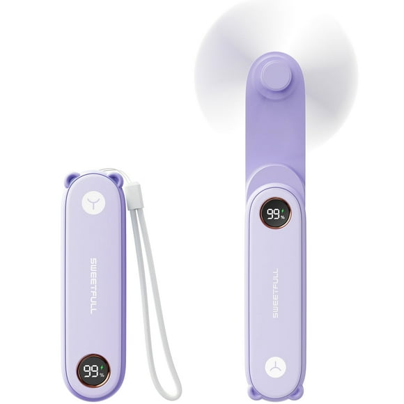 Miniventilador portátil SWEETFULL con pantalla LED y linterna