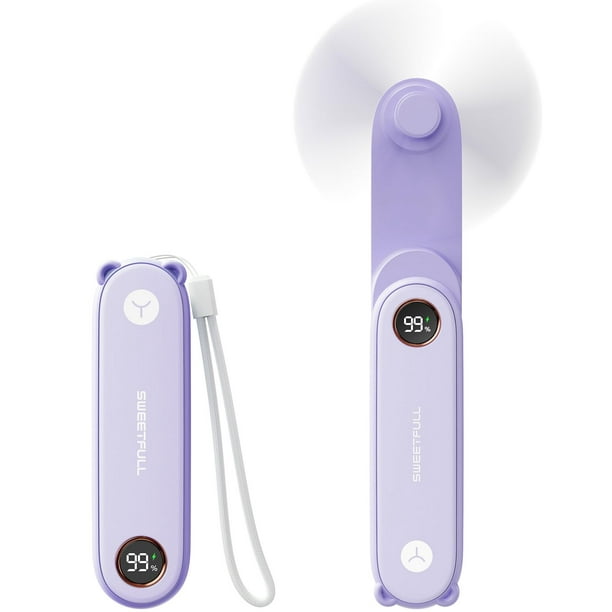 Miniventilador portátil SWEETFULL con pantalla LED y linterna