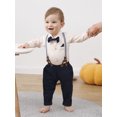 thumbnail image 5 of CARETOO Baby Boy Clothes Newborn Infant Outfit Shirt+Bowtie Beret+Suspender Pant Suit Clothing Set, 5 of 15