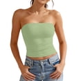 thumbnail image 3 of Gyexs Womens Tube Tops Strapless Slim Fit Tank Tops Double Layer Design Summer Fashion 2026 Light Green Size M, 3 of 6
