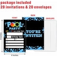 thumbnail image 3 of Pool Birthday Party Invitation, Pool Party Invite Cards（20 Count With Envelopes, Fill In Style Invite Cards For Boys, Girls, Kids, Birthday Party Supplies-A16…, 3 of 5