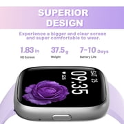 TOOBUR Smart Watch for Women, 1.83 Fitness Tracker Watch with Step Tracker/Pedometer/Sleep, IP68 Waterproof Smartwatch Calls Compatible iOS Android Lilac
