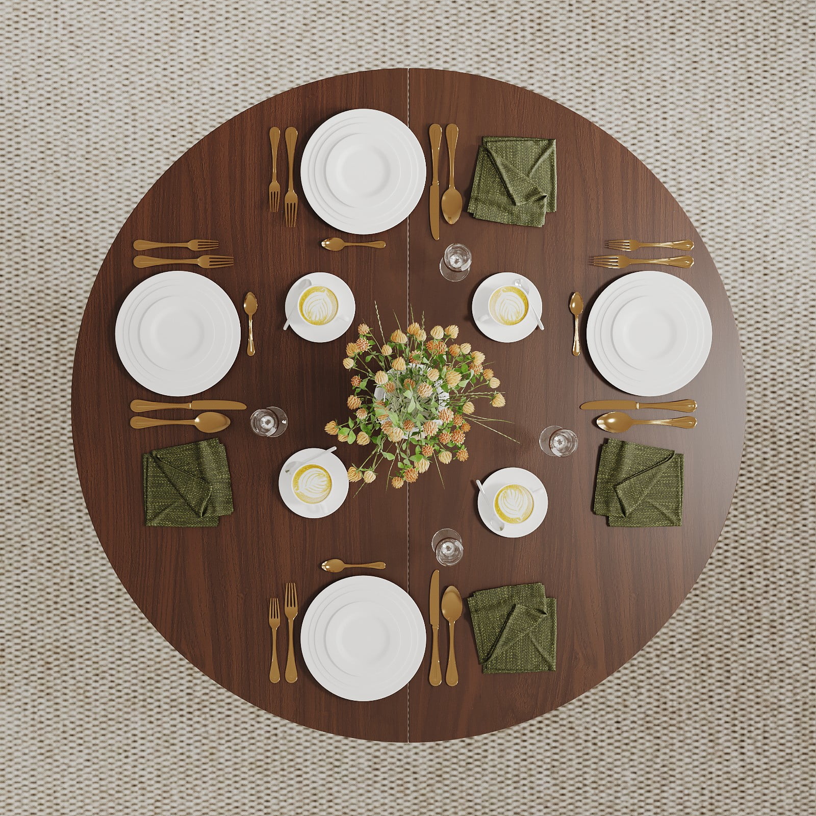 Round Dining Table, 115cm