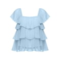 thumbnail image 4 of Bixock Plus Size Women Tops Maternity T Shirts Chiffon Top Solid Color Crew Neck Short Sleeve Sheer Breathable Sizes XL To 5XL Summer Blouse, 4 of 5