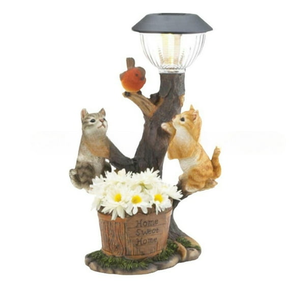 Cute Cat solar light ornaments-Solar-Powered Garden Art,Waterproof Resin Craft Statue&Animal-Themed Decor for Pet lovers