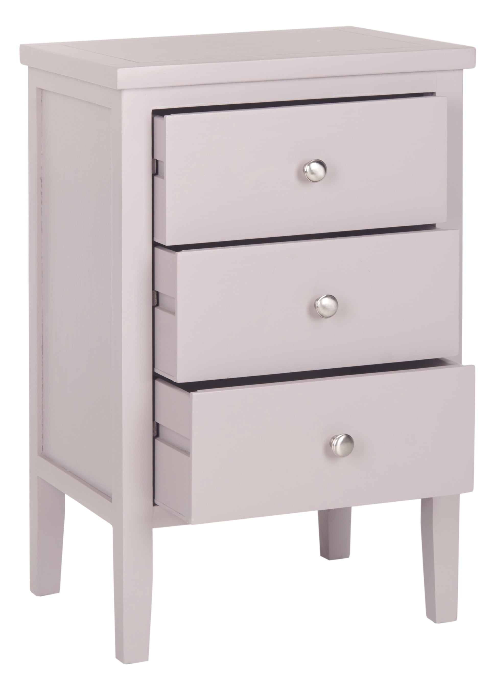 SAFAVIEH Deniz Classic End Table with 3 Storage Drawers, Quartz Grey