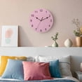 thumbnail image 3 of Wall Clock Pink Linen Texture Clocks PVC Silent Non-Ticking Battery Operated Decorative Farmhouse Solid Color Round Clock for Home Living Room Kitchen Bedroom Office School Wall Decor 10 Inch, 3 of 9