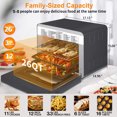 thumbnail image 2 of Homlixry Steam Air Fryer Toast Oven Combo, 26 QT Steam Convection Oven Countertop, 50 Cooking Presets, with 6 Slice Toast, 12" Pizza, Black, 2 of 7