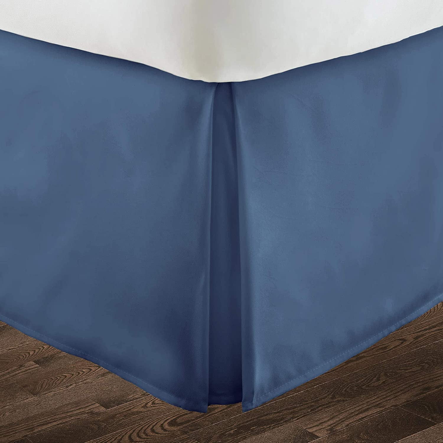 Easy Fit Box Pleated Bed Skirt, 21” Inch Tailored Drop Bed Skirt, 800 TC Soft 100 Pure Egyption